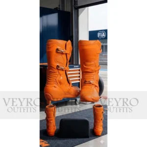 Orange racing suit leather