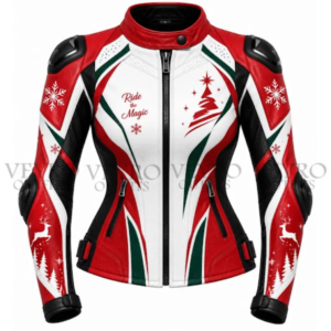 women's christmas leather motorcycle jacket