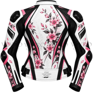 women's floral leather motorcycle jacket