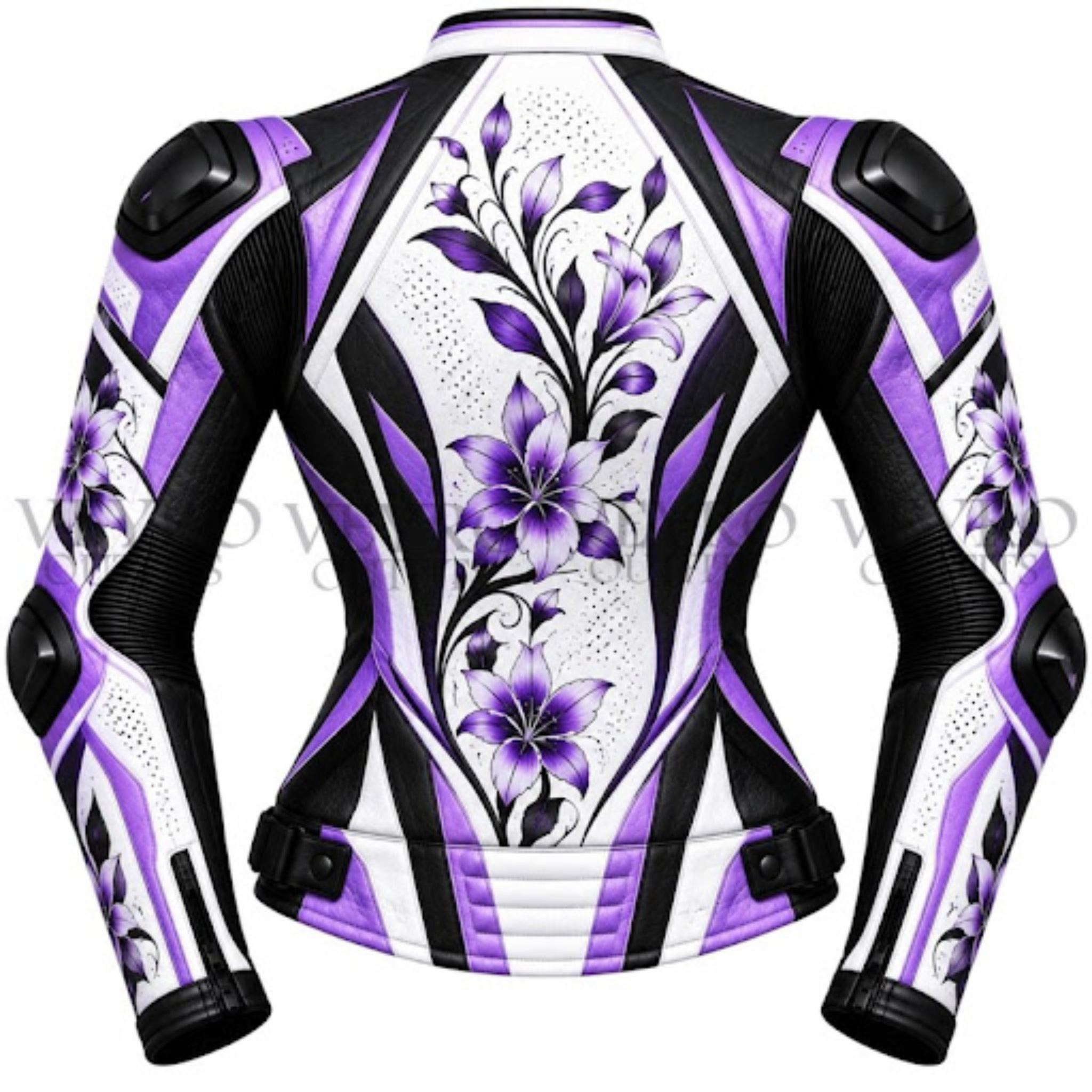 Women's Floral Leather Racing Jacket