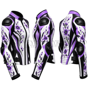 Women's Floral Leather Racing Jacket