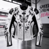 Women's White Leather Motorcycle Jacket