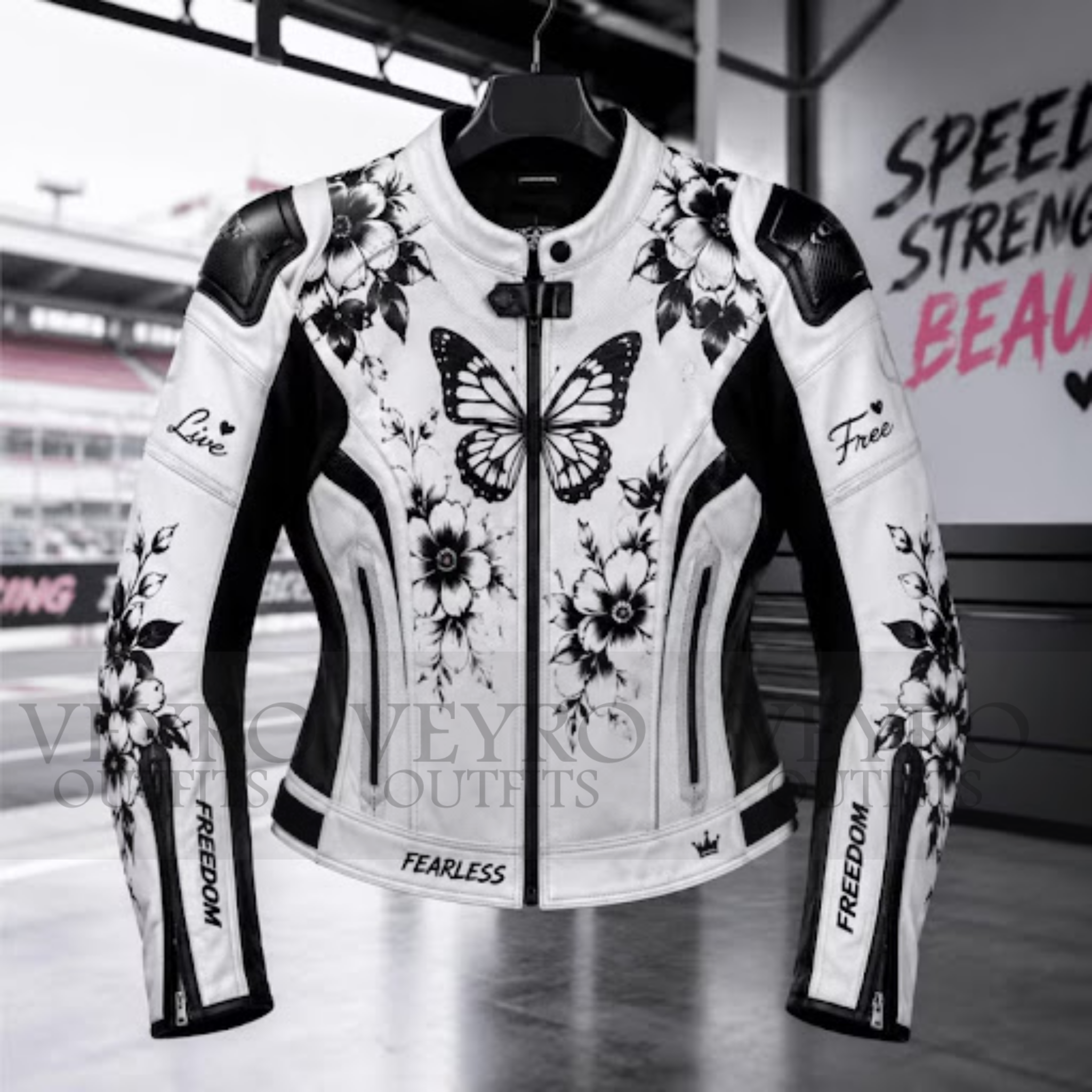 Women's White Leather Motorcycle Jacket