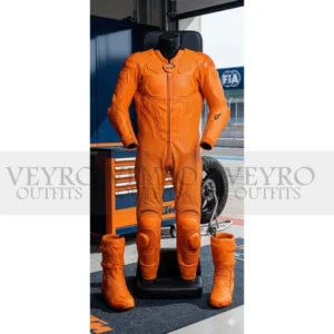 Orange racing suit leather