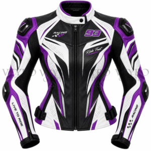 women's purple leather motorcycle jacket