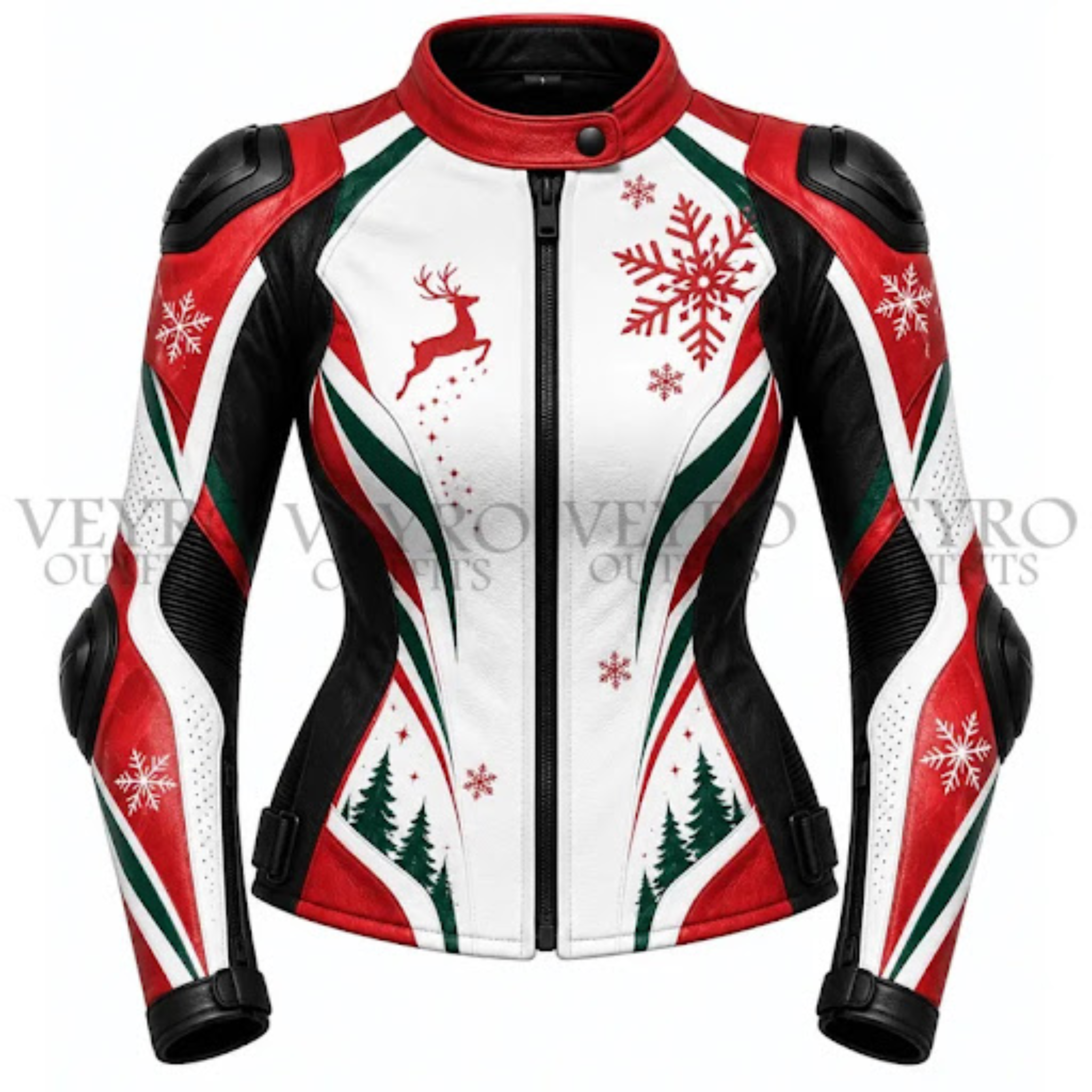 Women's Christmas Leather Racing Jacket