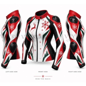 Women's Christmas Leather Racing Jacket