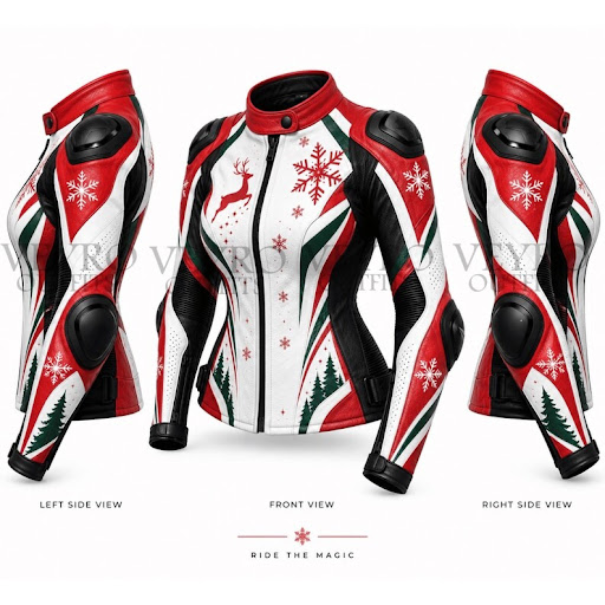 Women's Christmas Leather Racing Jacket