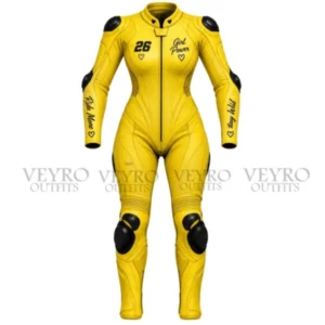 Yellow motorbike suit front